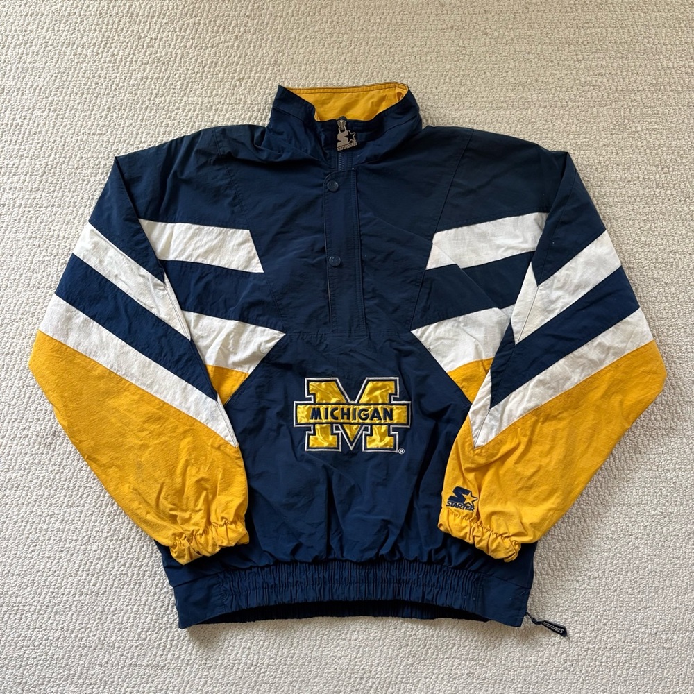 Vintage STARTER University of Michigan Pullover Jacket
